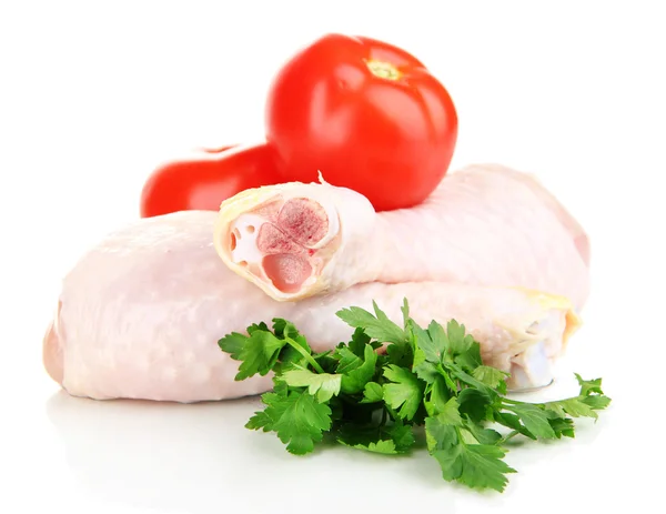 Raw chicken legs isolated on white — Stock Photo, Image