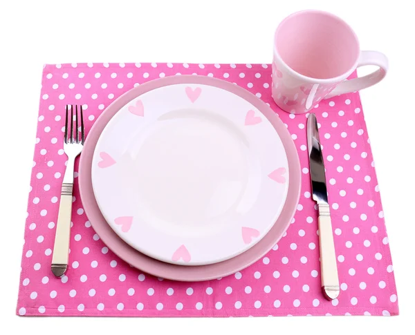 Set de utensilios para la cena, aislado en blanco — Foto de Stock