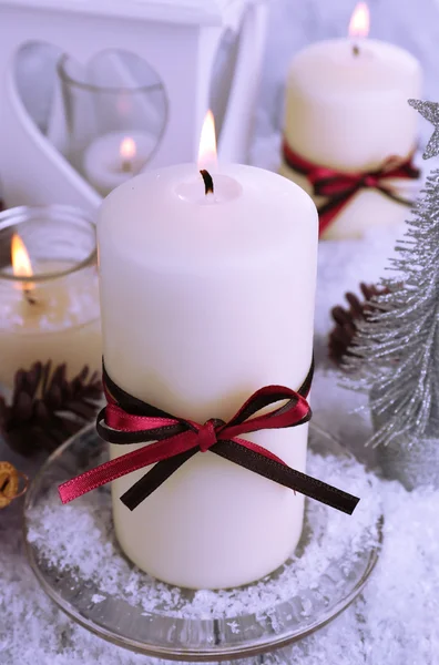 Christmas candles close up — Stock Photo, Image