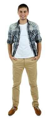 beyaz izole yakışıklı genç