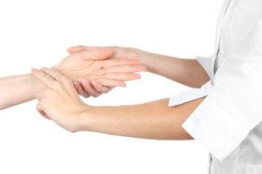 beyaz izole nabız ölçme