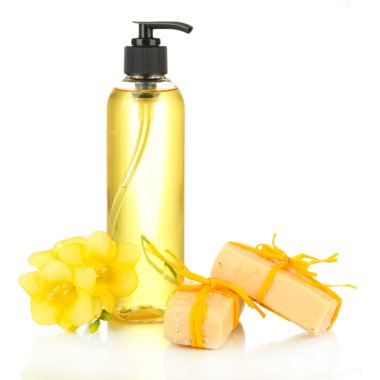 beyaz izole ve el yapımı Sıvı sabunlar