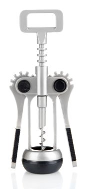 tirbuşon üzerinde beyaz izole