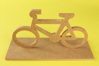 Sarı zemin üzerine dekoratif Bisiklet