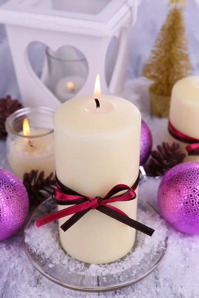 Christmas candles close up — Stock Photo, Image