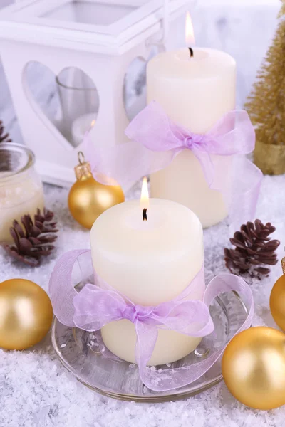 Christmas candles close up — Stock Photo, Image