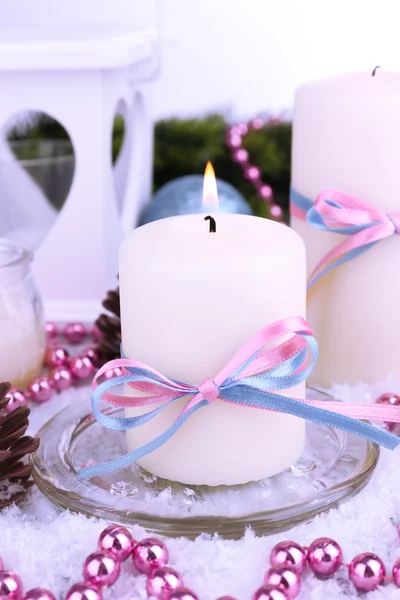 Christmas candles close up — Stock Photo, Image