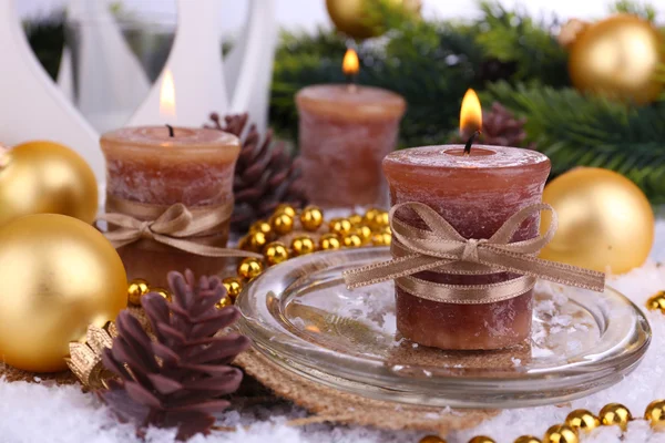 Christmas candles close up — Stock Photo, Image