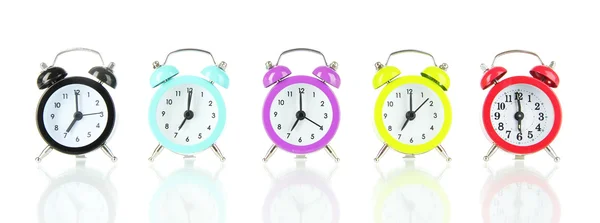 Colorful alarm clock isolated on white — Stock Photo, Image