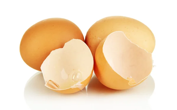 Ovos castanhos isolados em branco — Fotografia de Stock