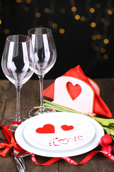 Romantisk semester tabell inställning, närbild — Stockfoto