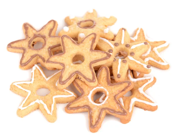 Deliciosos biscoitos de Natal isolados em branco — Fotografia de Stock
