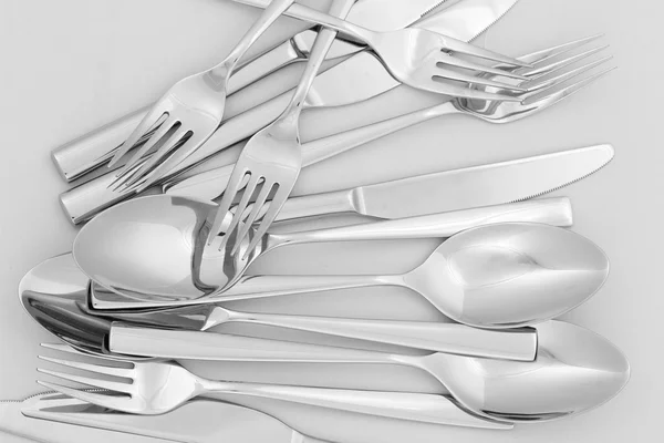 Forks, knifes and spoons close-up — Stock Photo, Image