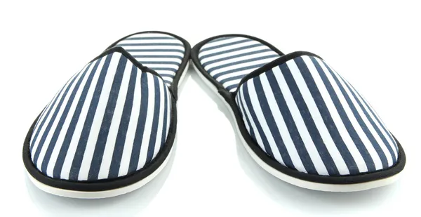 Striped slippers isolated on white — Stock Photo, Image