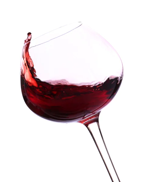 Wineglass with red wine, isolated on white — Stock Photo, Image