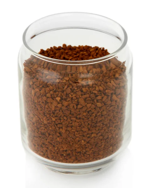 Jar of instant coffee isolated on white — Stock Photo, Image