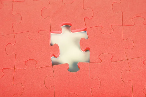 Last piece of jigsaw puzzle, close-up — Stock Photo, Image