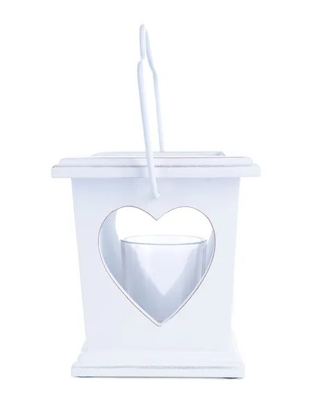 Decorative glowing lantern isolated on white — Stock Photo, Image