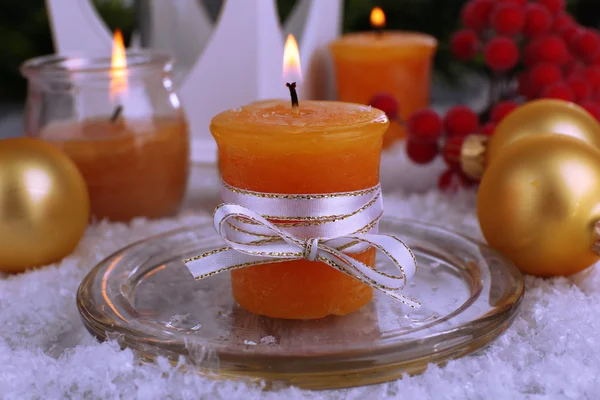 Christmas candles close up — Stock Photo, Image