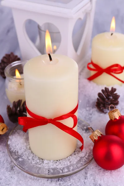 Christmas candles close up Stock Photo