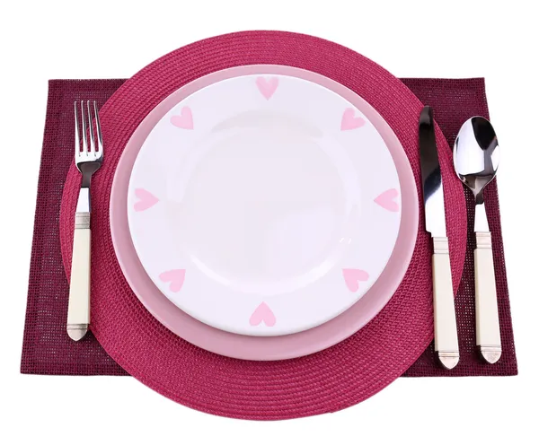 Set gebruiksvoorwerp voor het diner, geïsoleerd op wit — Stockfoto