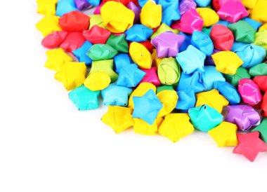 Kağıt yıldız ile üzerine beyaz izole rüyalar