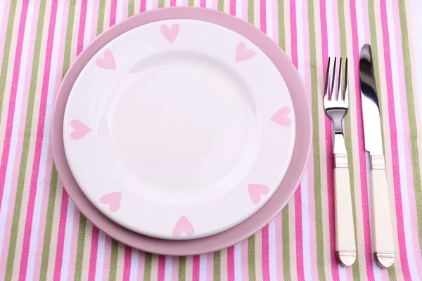 Set of utensil for dinner, on napkin, close up — Stock Photo, Image