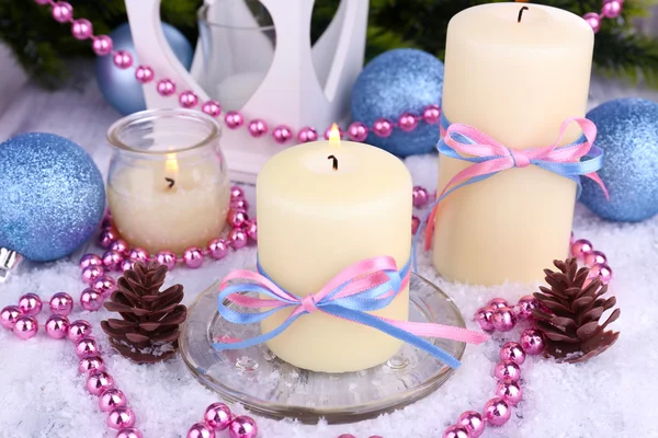 Christmas candles close up — Stock Photo, Image