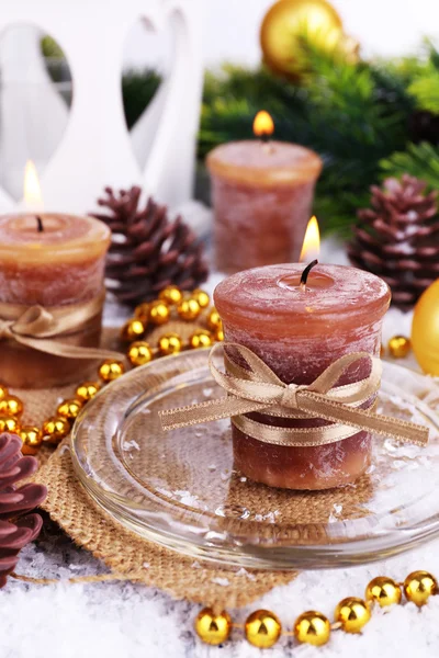 Vánoční svíčky zblízka — Stock fotografie