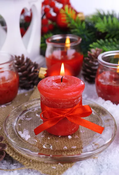 Velas de Navidad de cerca — Foto de Stock