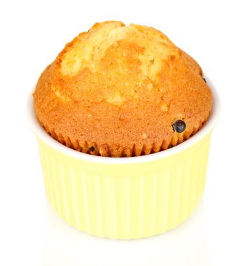 Cupcakes için pişirme üzerinde beyaz izole kase