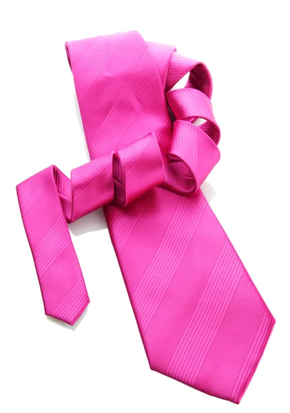 Pink tie isolated on white — Stock Photo, Image