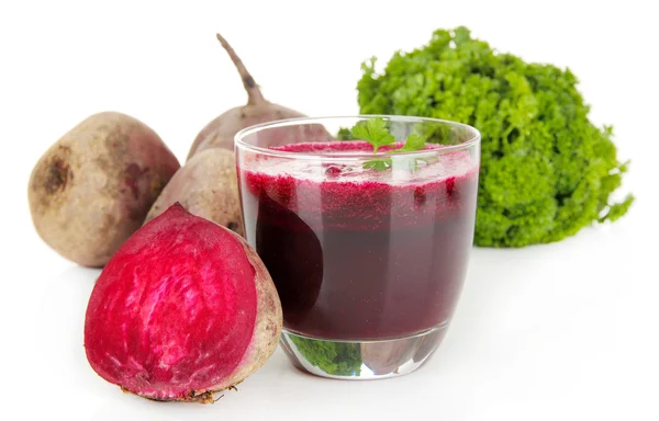 Fresh juice of beets isolated on white — Stock Photo, Image