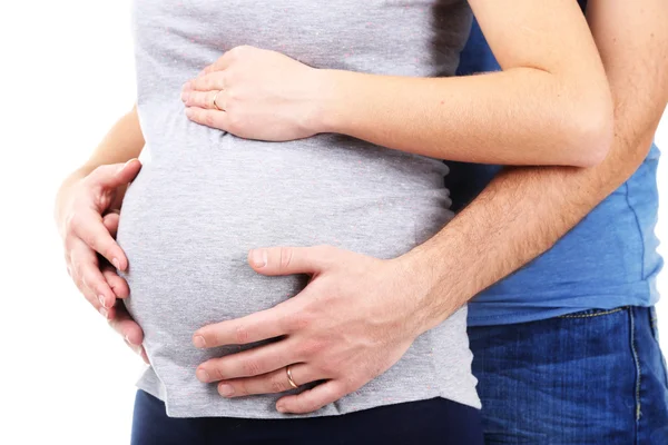 Zwangere vrouw met haar echtgenoot close-up — Stockfoto