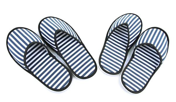 Striped slippers isolated on white — Stock Photo, Image