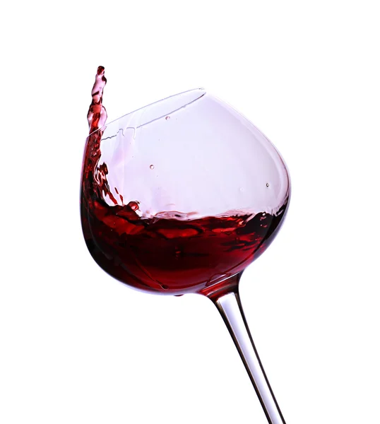 Wineglass with red wine, isolated on white — Stock Photo, Image