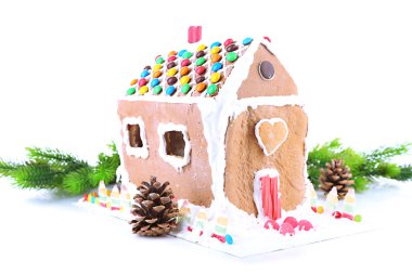 beyaz izole kurabiye evi