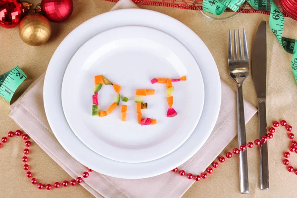 Dieta durante il banchetto di Capodanno primo piano — Foto Stock