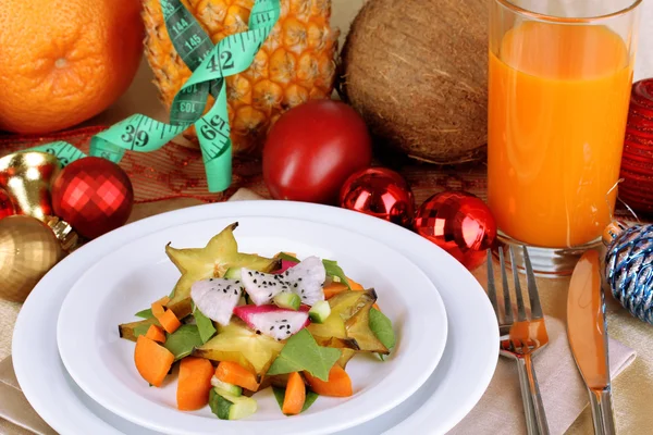 Dietní potraviny na nový rok stolu detail — Stock fotografie