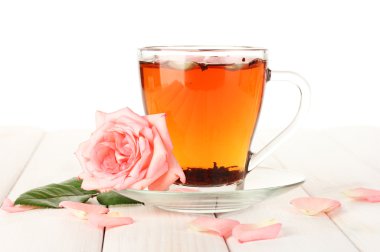 çay Güllü Beyaz ahşap tablo