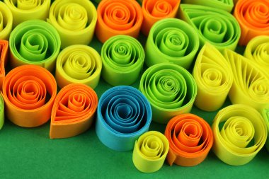 renkli arka plan mavi yakın çekim quilling