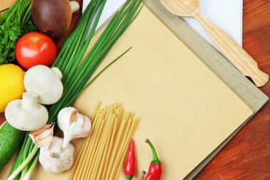 pişirme bir kavram. bakkaliye boş kitabı ile yakın çekim