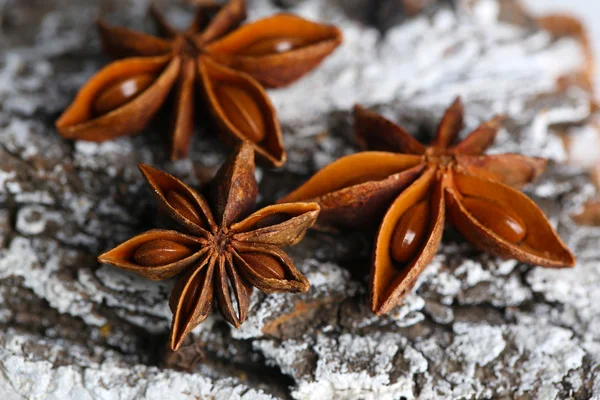 Star anise on wooden background — Stock Photo, Image