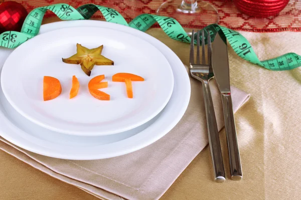 Διαιτητικά τρόφιμα σε κοντινό πλάνο τραπέζι της Πρωτοχρονιάς — Φωτογραφία Αρχείου
