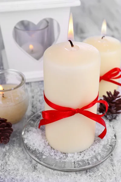 Boże Narodzenie świece z bliska — Zdjęcie stockowe