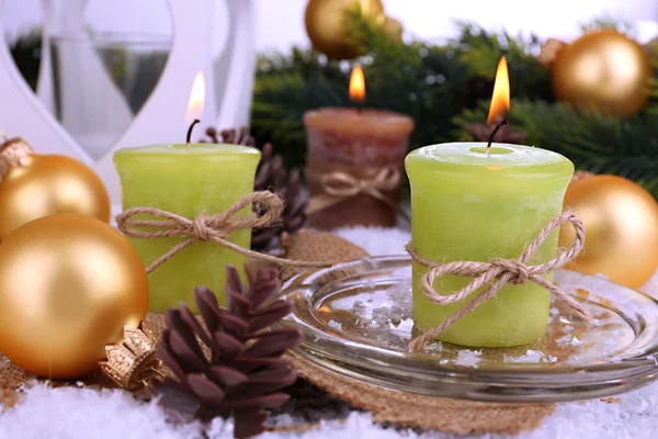 Velas de Navidad de cerca — Foto de Stock