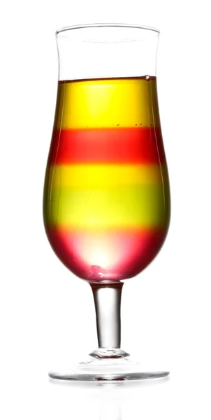 Gelatina de frutas en vidrio aislado en blanco — Foto de Stock