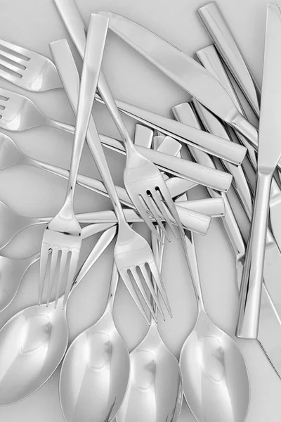 Forks, knifes and spoons close-up — Stock Photo, Image