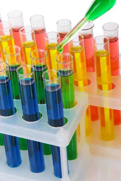 Colorful test tubes close-up — Stock Photo, Image