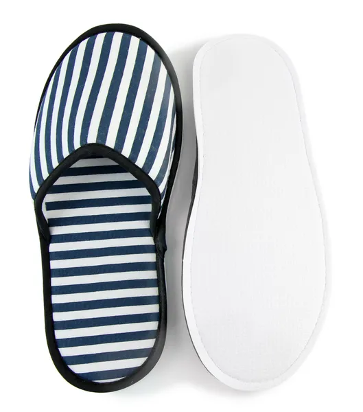 Striped slippers isolated on white — Stock Photo, Image